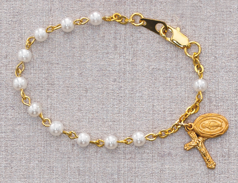 5.5in Gold Pearl like Baby Bracelet