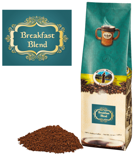 Mystic Monk Coffee Breakfast Blend Ground Light Roast 12 oz.