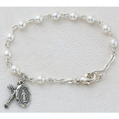 5.5in Imitation Pearl Baby Bracelet