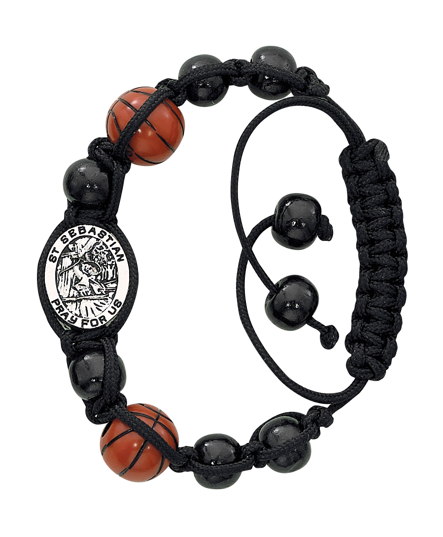 St. Sebastian Adjustable Basketball Bracelet