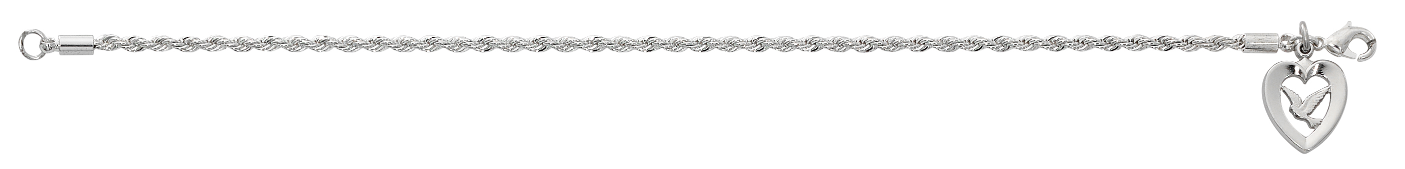 7.5 in Silver Plated Rope Bracelet
