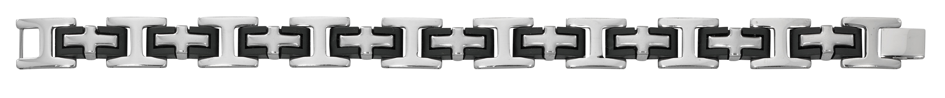 Men's Stainless Steel and Rubber Bracelet
