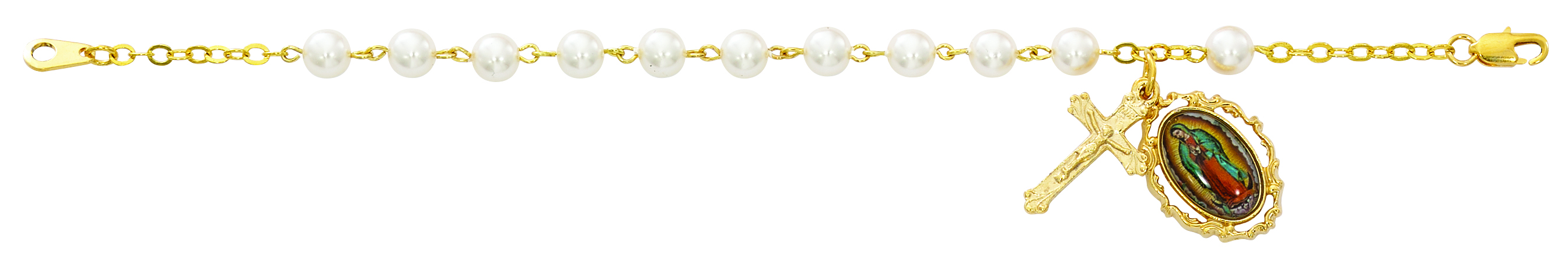7.5in Pearl Look Guadalupe Bracelet