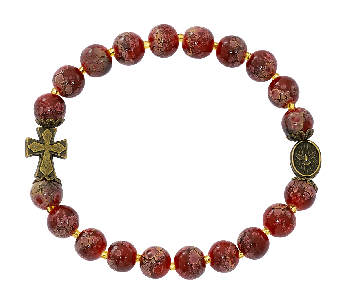 8mm Red Holy Spirit Stretch Bracelet