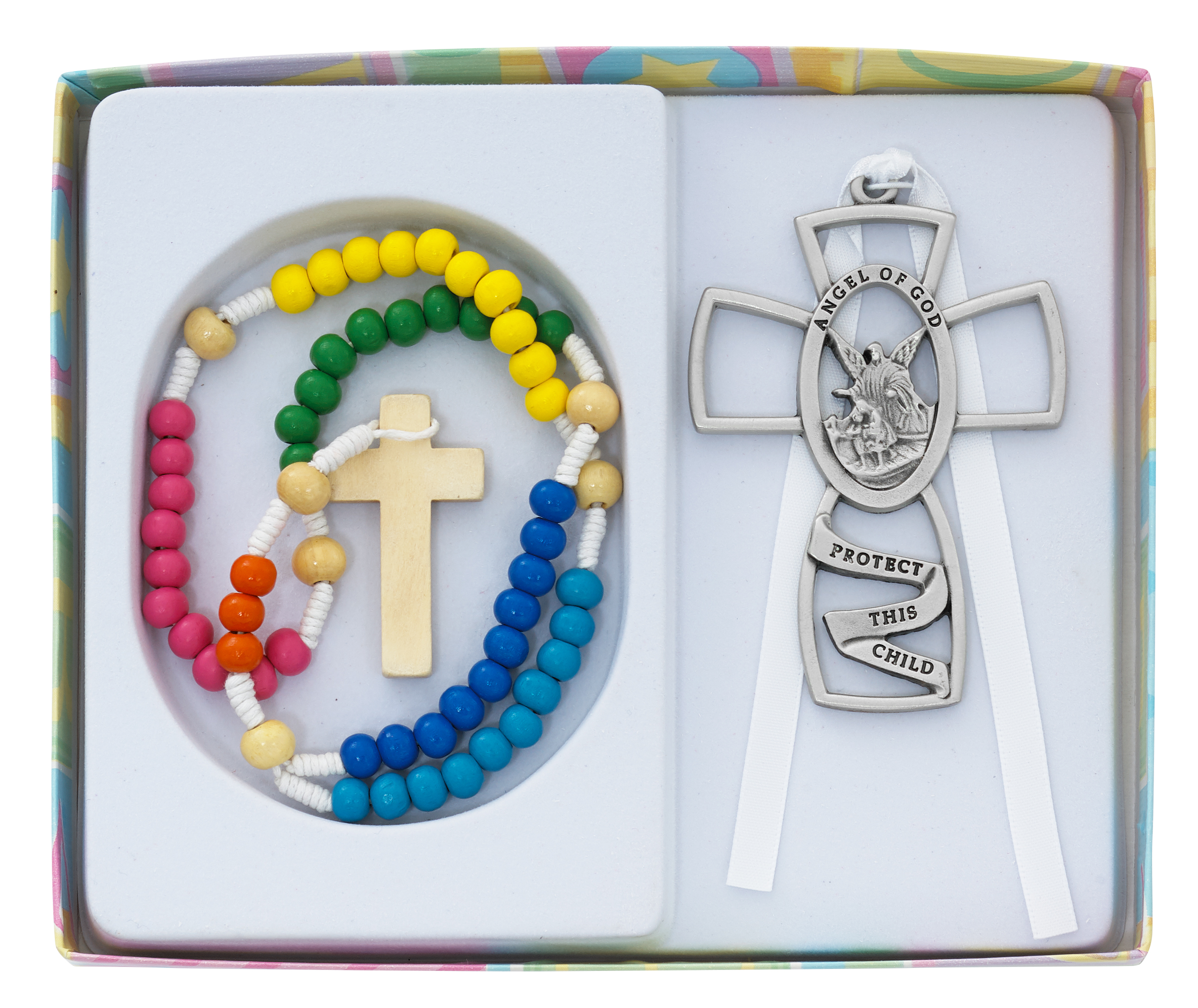 Kiddie Rosary and Crib Cross Set