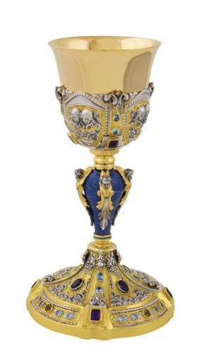 Chalice Paten Set 24 KT Gold Plated Sterling C-1900