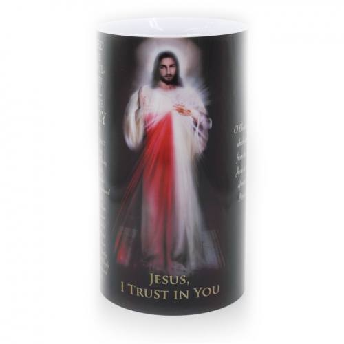 Divine Mercy Jesus 4 x 7 LED Candle