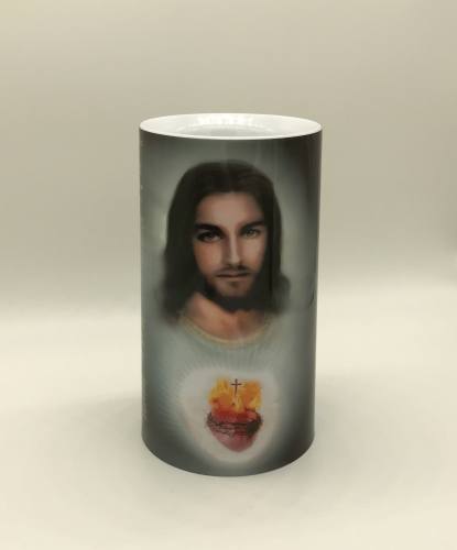 Sacred Heart of Jesus and Margaret Mary 4 x 7 LED Candle