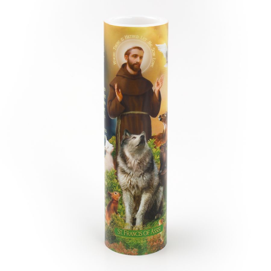 St. Francis Flameless LED Candle