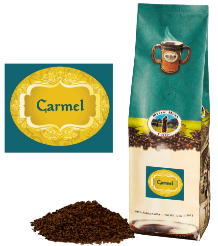 Mystic Monk Coffee Carmel Blend Ground Flavored 12 oz.