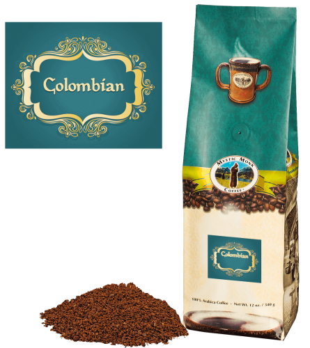 Mystic Monk Coffee Columbian Blend Ground Medium Roast 12 oz.