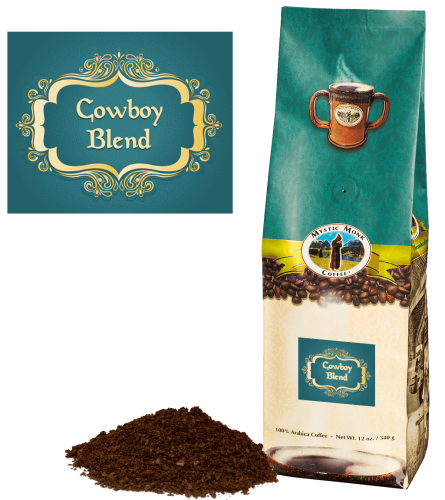 Mystic Monk Coffee Cowboy Blend Ground Dark Roast 12 oz.