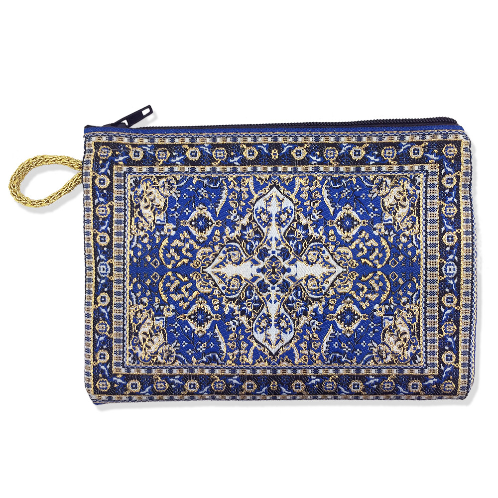 Rosary Case Blue Tapestry 5 1/2 x 4