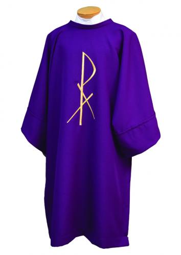 Dalmatic Poly Linen Weave Chi Rho