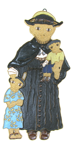 Saint Andrew's Abbey Ceramics St. Damien Molokai Plaque