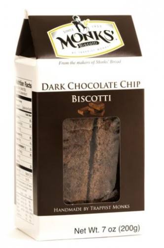 Monks' Dark Chocolate Chip Biscotti Trappist Monks 7 oz.
