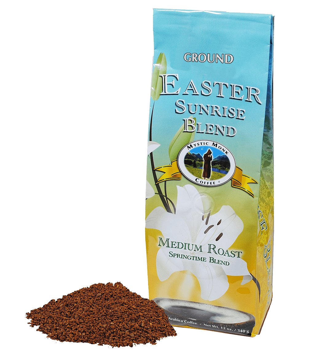 Mystic Monk Coffee Easter Sunrise Ground Medium Roast 12 oz..