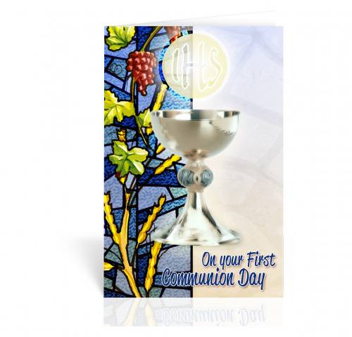 Greeting Card First Communion Stained Glass