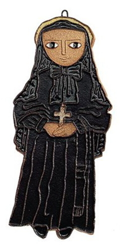 Saint Andrew's Abbey Ceramics St. Frances Xavier Cabrini Plaque