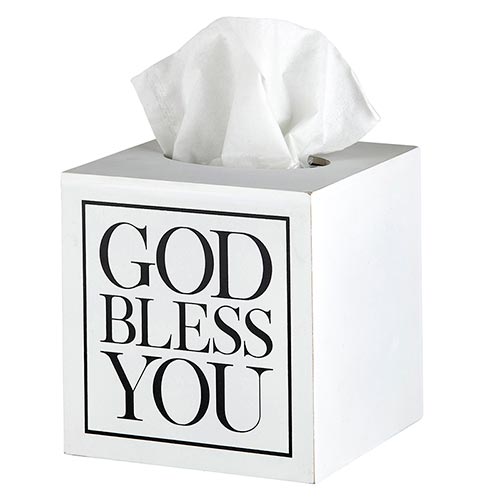 Square Tissue Box Cover Black White