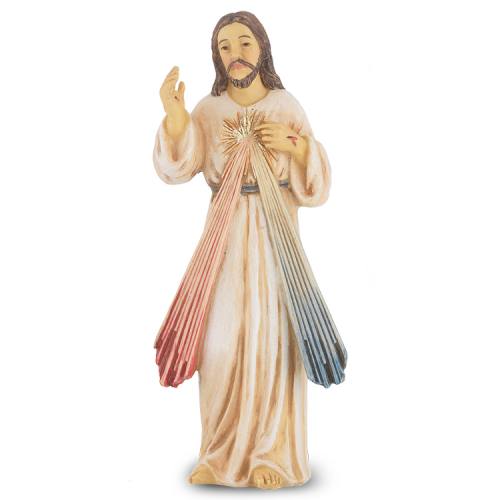 Statue Jesus Divine Mercy 4 inch Resin Painted Boxed