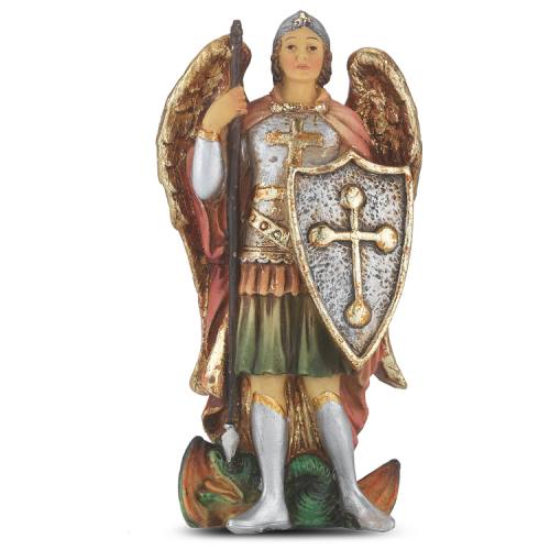 Statue St. Michael Archangel 4 inch Resin Painted Boxed
