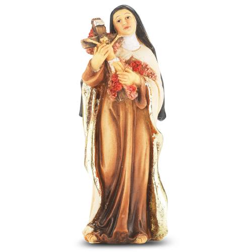 Statue St. Therese Lisieux 4 inch Resin Painted Boxed