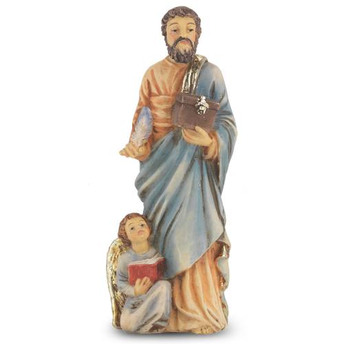 Statue St. Matthew Evangelist 4 inch Resin Painted Boxed