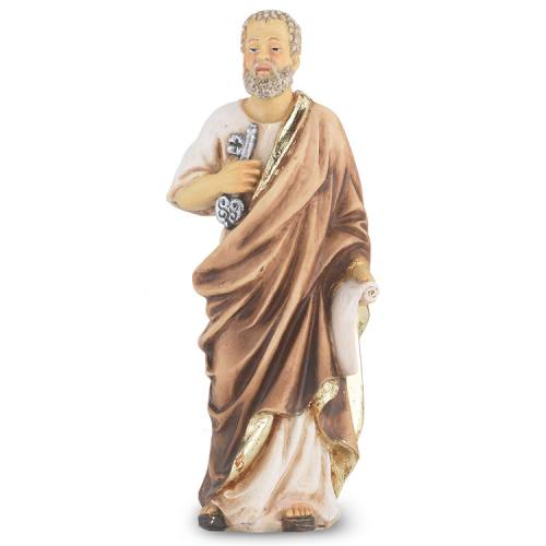 Statue St. Peter Apostle 4 inch Resin Painted Boxed