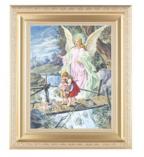 Print Guardian Angel 8 x 10 inch Gold Framed