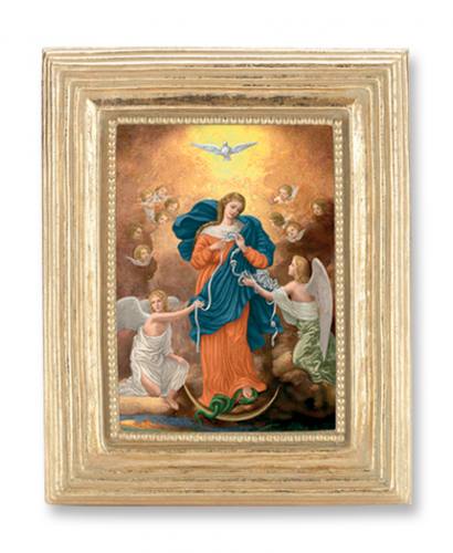 Print Mary Our Lady Undoer Knots 2 x 3 inch Gold Framed