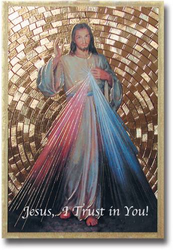Plaque Jesus Divine Mercy 4 x 6 inch Mosaic