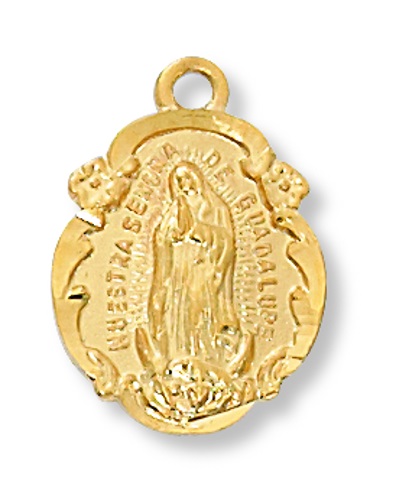 Amazon.com: Religious Jewelry by FDJ 10k Yellow Gold Our Lady of Guadalupe  Pendant Necklace With Diamonds 16