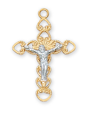 Gold over Sterling Crucifix Necklace