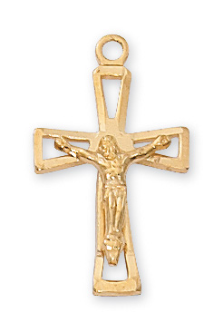 Gold over Sterling Crucifix Necklace