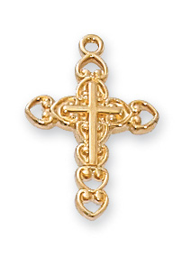 Gold over Sterling Cross Necklace