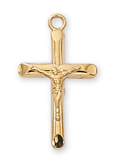 Gold over Sterling Crucifix Necklace