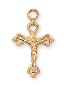 Gold over Sterling Crucifix Necklace