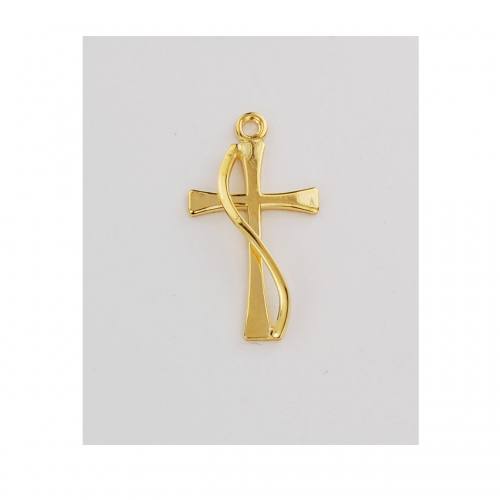 Cross Necklace 3/4 inch Sterling Gold