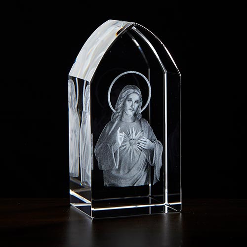 Etched Glass Sacred Heart