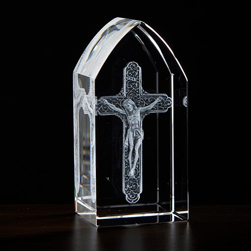 Etched Glass Crucifix