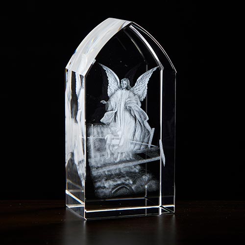 Etched Glass Guardian Angel