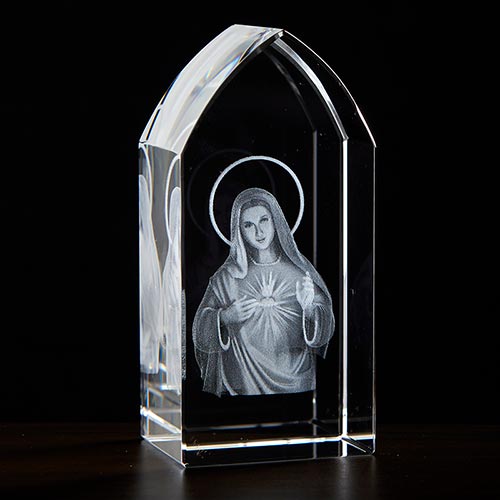 Etched Glass Immaculate Heart of Mary