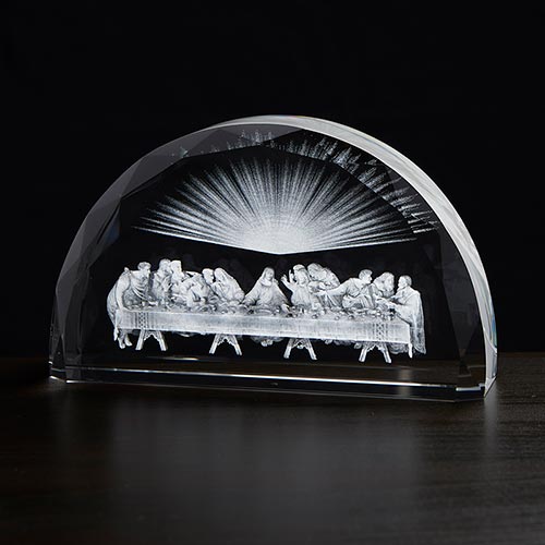 Etched Glass Last Supper Scene