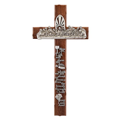 Wall Cross 12 in Last Supper Wood