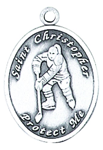 Sport Medal St. Christopher Ice Hockey Women 3/4 in Sterling Si