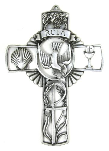 Cross Wall RCIA 5 inch Pewter Silver