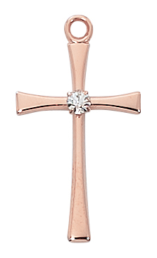 Cross Necklace Rose Gold on Sterling
