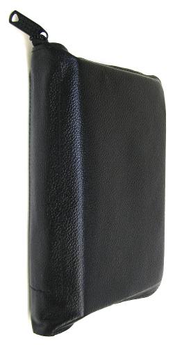 Zipper Breviary Case Regular Print Leather Black