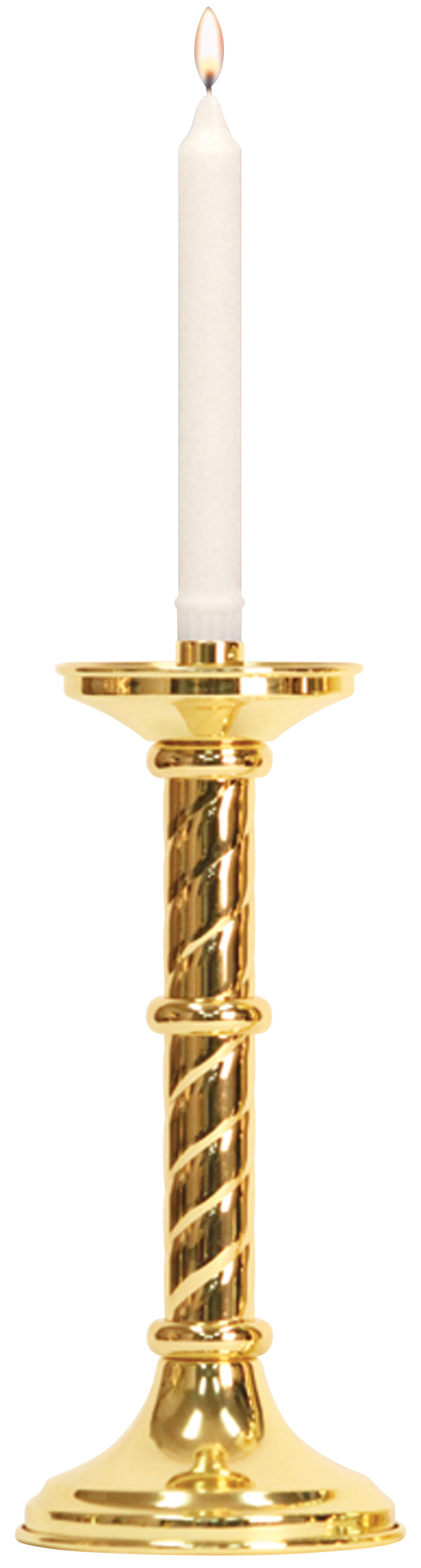 Altar Candlestick 12 inch Helix Design 7/8 Socket